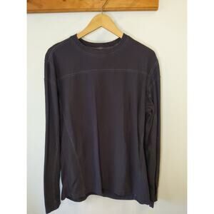 KUHL Men's Long Sleeve Shirt Large Organic Cotton Charcoal Gray Outdoor